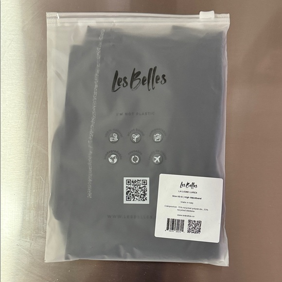 Les Belles Black with Silver line Tights - Picture 2 of 2